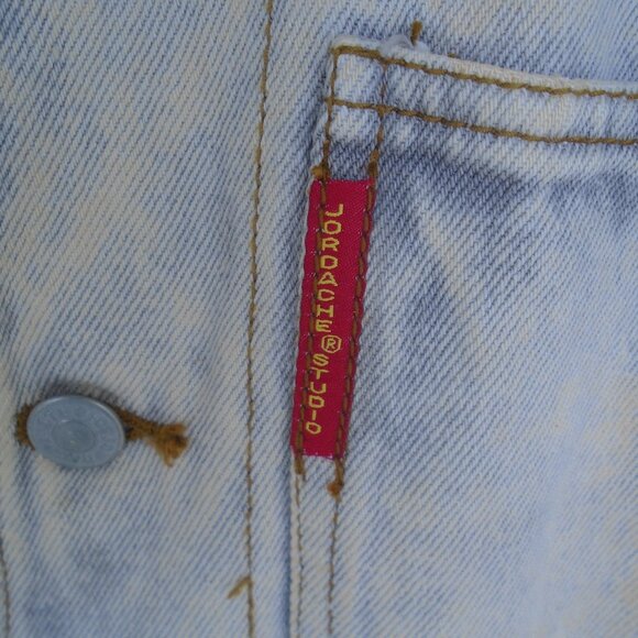 vintage Jordache Studio Acid Wash Jeans Jacket Mens Size M Grey - Picture 7 of 7